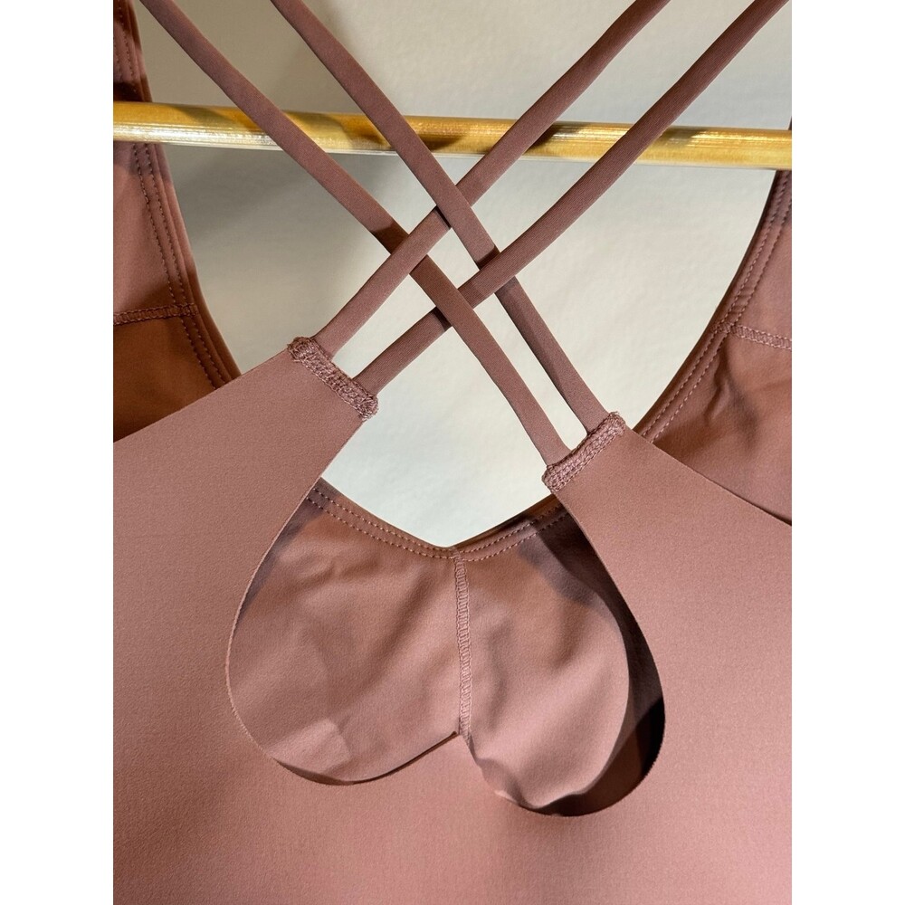 Women’s Crossback Sports Bra Blush Brown Workout Gym Top PHERO Movement Small - Picture 3 of 5